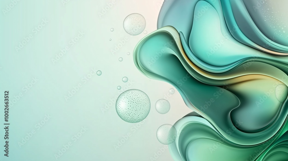 Fluid Gradient with Soft Shadows - Blue to Green Abstract Background Fluid Gradient with Soft Shadows - Blue to Green Abstract Background