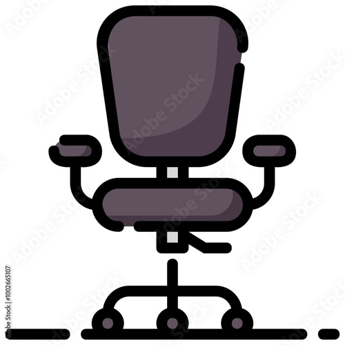 office chaire filled outline vector icon