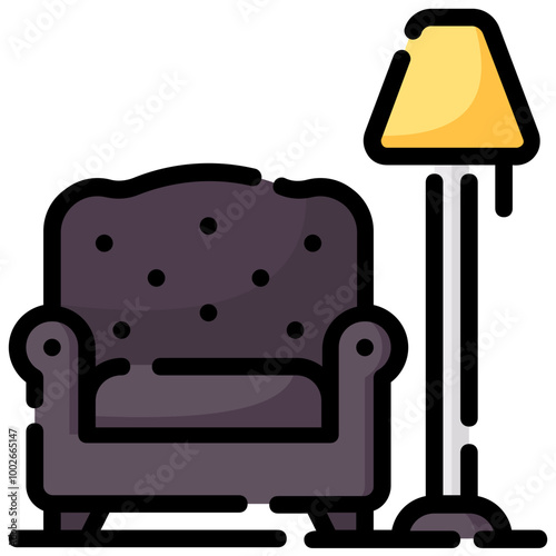 rest chair filled outline vector icon
