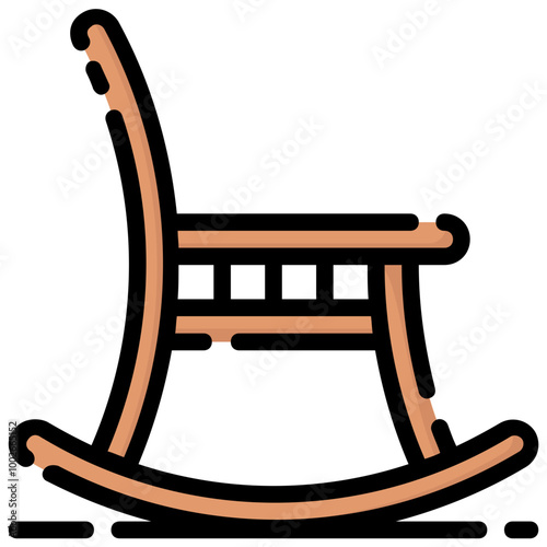 rocking chair filled outline vector icon