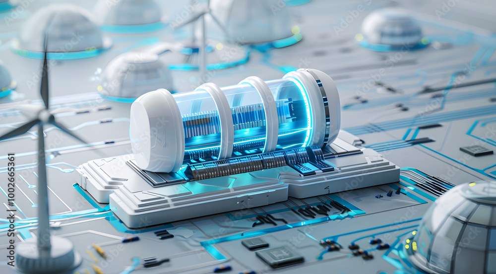Three-dimensional science and technology sense of new energy storage facilities Three-dimensional science and technology sense of new energy storage facilities
