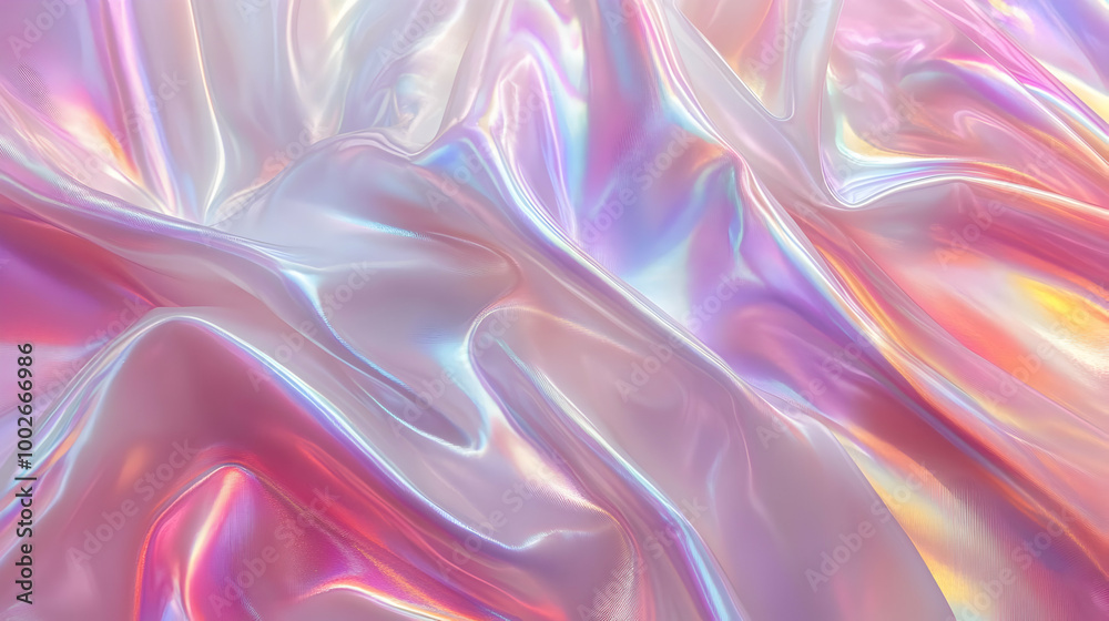 Obraz premium Iridescent Holographic Background a pastel ivory to maroon gradient