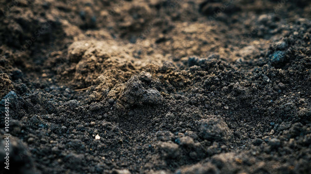 Fertile soil in a close-up shot, displaying its fine particles, organic content, and ideal texture for growing plants. Fertile soil in a close-up shot, displaying its fine particles, organic content, and ideal texture for growing plants.