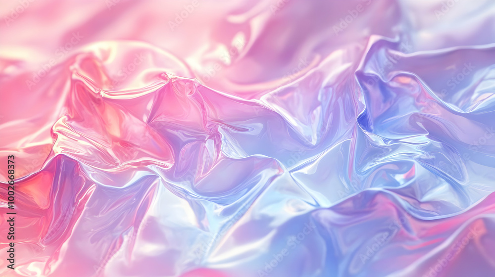 Fototapeta premium Iridescent Holographic Background a pastel red to indigo gradient