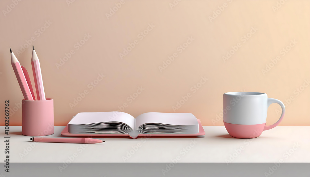 Naklejka premium Simple and Elegant Study Space for Productivity