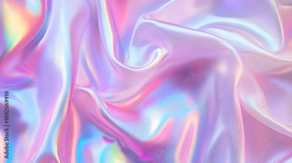 Obraz premium Iridescent Holographic Background a pastel ruby to purple gradient