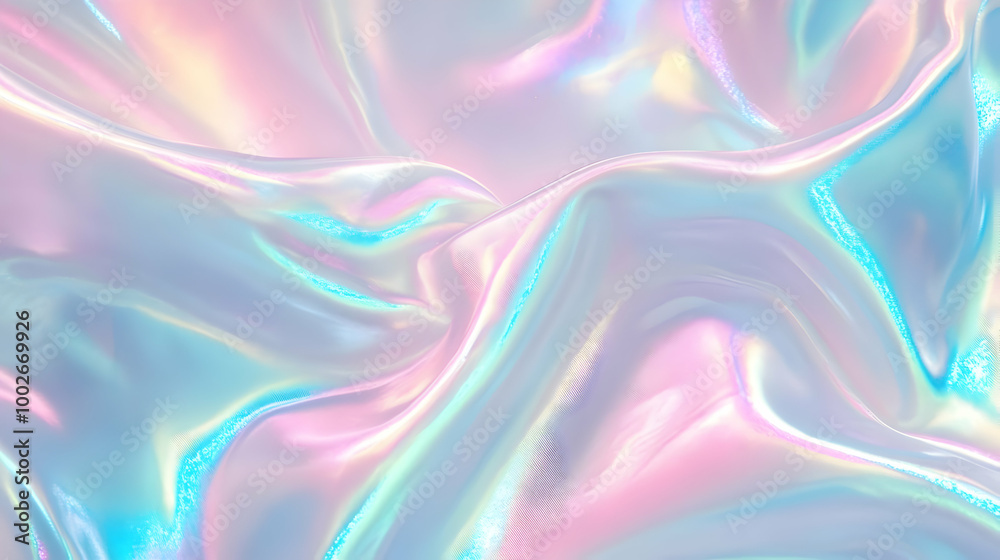 Iridescent Holographic Background a pastel teal to pink gradient