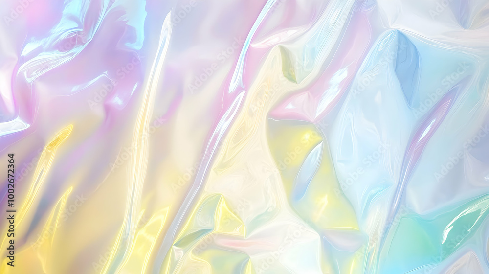 Fototapeta premium Iridescent Holographic Background a pastel indigo to yellow gradient