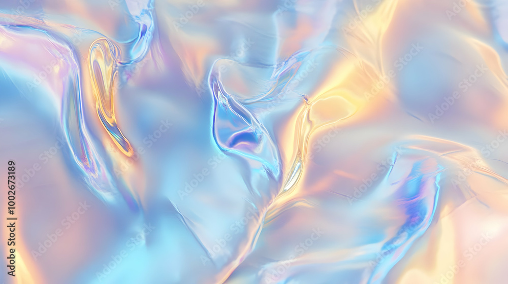 Iridescent Holographic Background a pastel blue to amber gradient