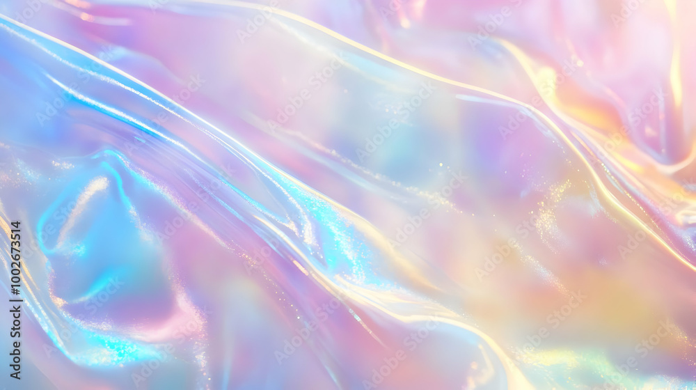 Fototapeta premium Iridescent Holographic Background a pastel indigo to gold gradient