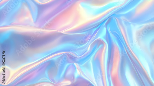 Wallpaper Mural Iridescent Holographic Background a pastel turquoise to sapphire gradient Torontodigital.ca