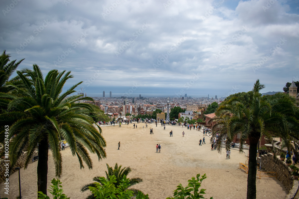 Fototapeta premium Barcelona Spain LAndscape sea view