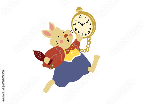 Alice in wonderland elements illustration