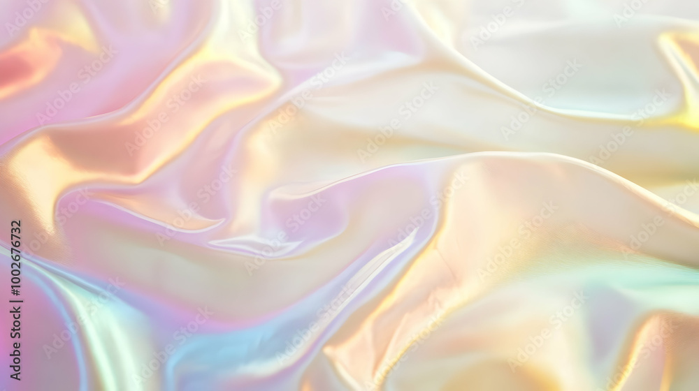 Obraz premium Iridescent Holographic Background a pastel lime to bronze gradient