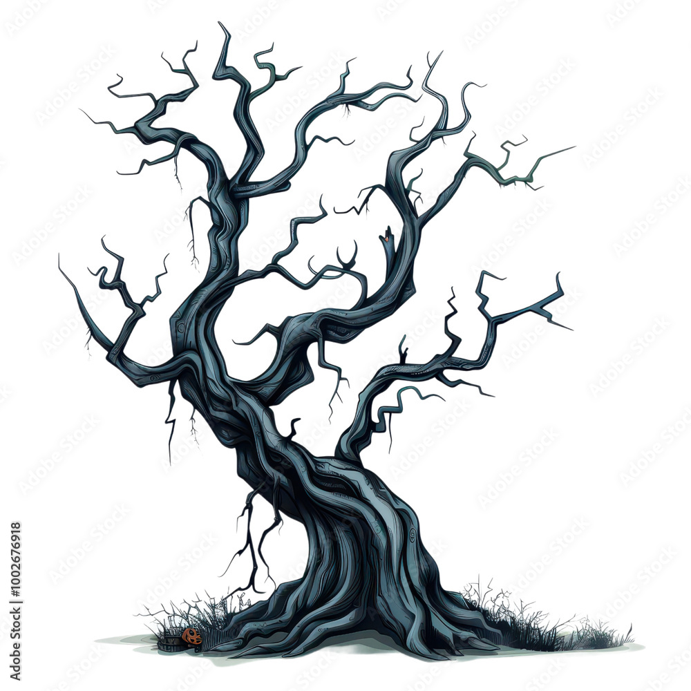 Spooky tree, Halloween object, on transparent background png file Spooky tree, Halloween object, on transparent background png file