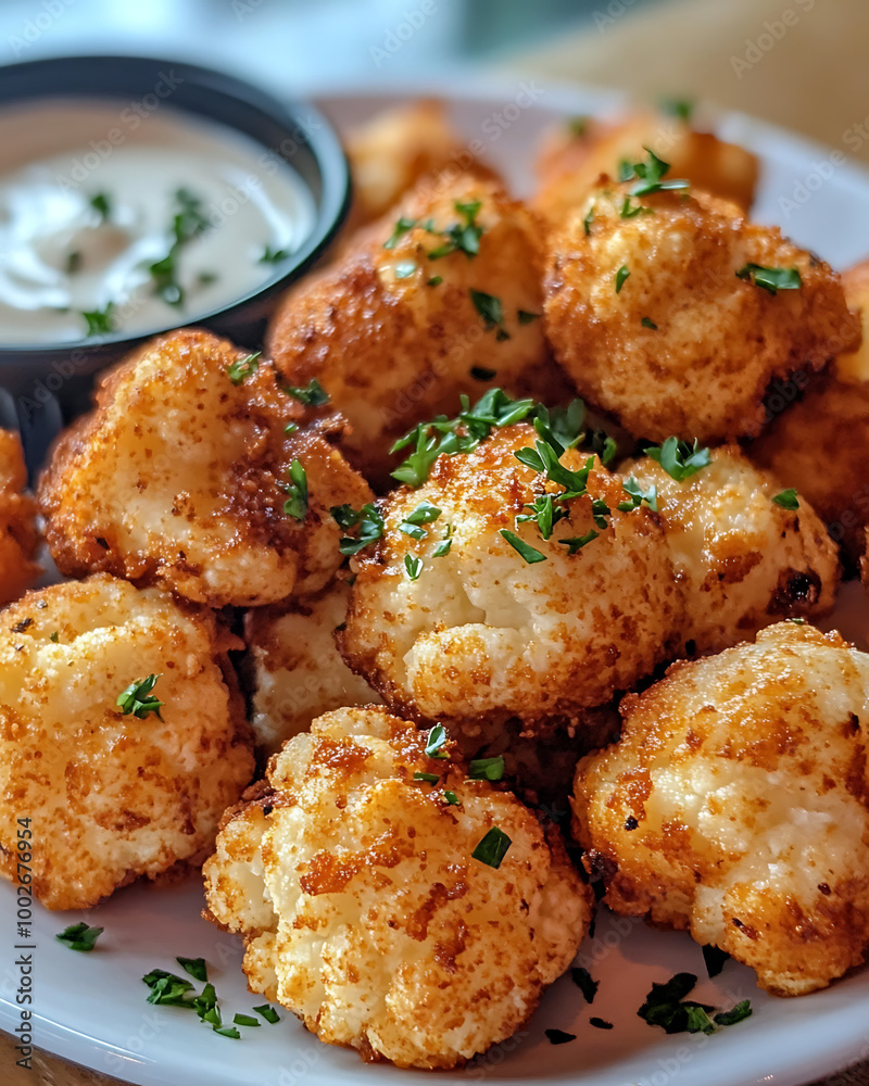 Crispy fried broccoli served on a plate with a creamy yogurt dip. Perfect for appetizers, snacks, or healthy party food, packed with flavor and nutrition.
Crispy fried broccoli served on a plate with a creamy yogurt dip. Perfect for appetizers, snacks, or healthy party food, packed with flavor and nutrition.