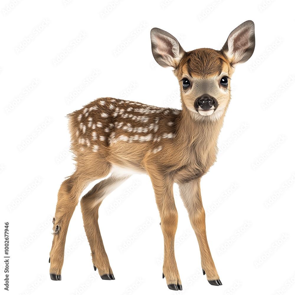 Fototapeta premium fawn deer isolated on transparent or white background 