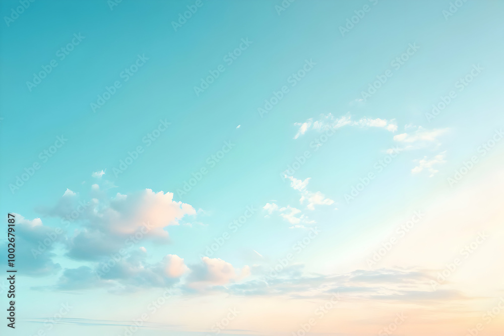 Obraz premium Gradient light sky blue to ivory abstract background