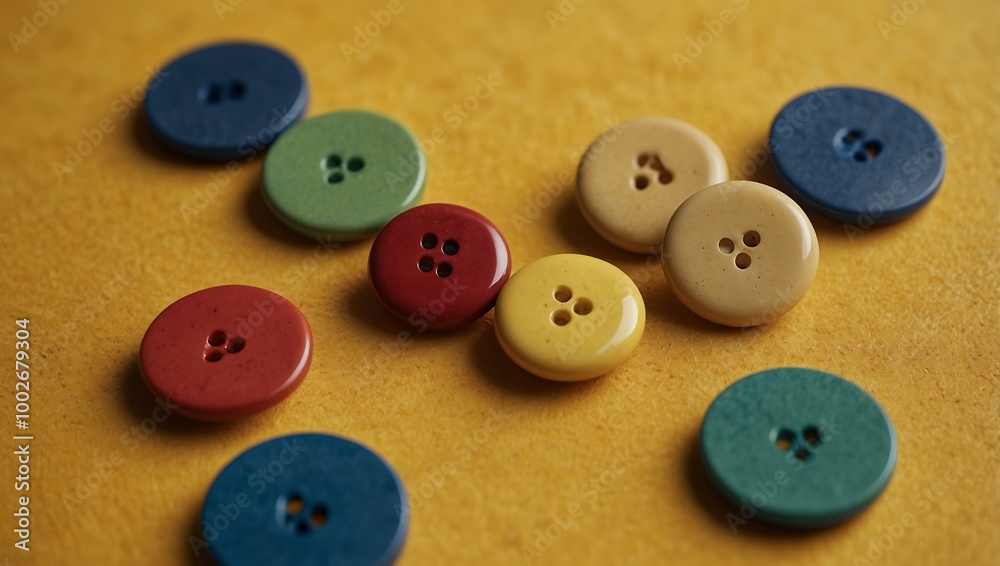 Yellow Shirt Buttons Against Sunny Yellow Background Yellow Shirt Buttons Against Sunny Yellow Background