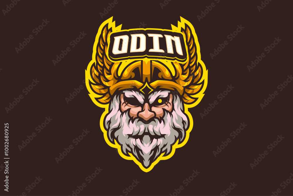 Odin God Vector Mascot Logo Design Template Odin God Vector Mascot Logo Design Template