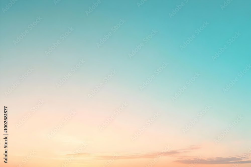 Fototapeta premium Gradient pastel orange to light sky blue abstract background