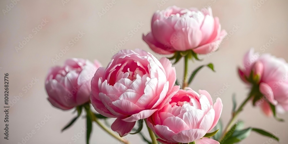A pink flower with a green stem. The flower is in the center of the image. The background is pink A pink flower with a green stem. The flower is in the center of the image. The background is pink