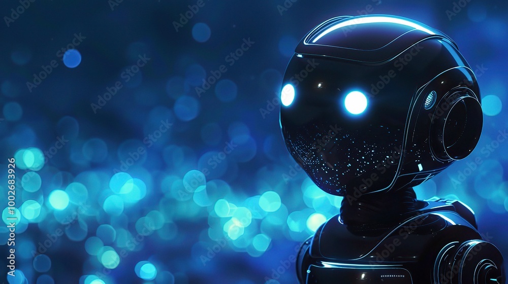 Stunning Blue Intelligent Robot Technology Background: A Futuristic and Advanced Vision. Explore the Possibilities