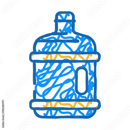 water plastic bottle doodle icon sketch vector. water plastic bottle sign. isolated symbol illustration