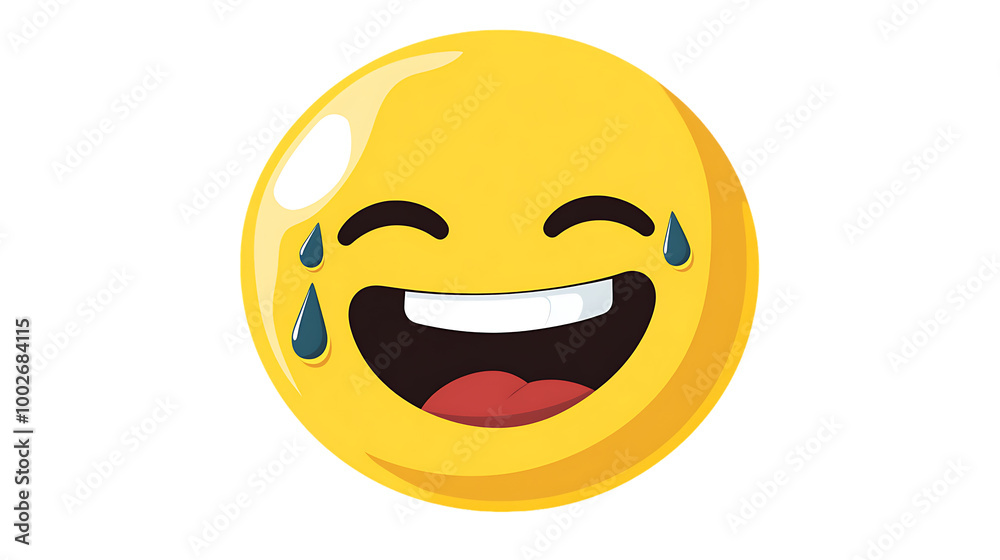 Yellow smiley face emoticon vector illustration for happy emotion Yellow smiley face emoticon vector illustration for happy emotion