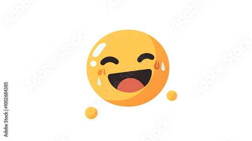 Yellow smiley face emoticon vector illustration for happy emotion