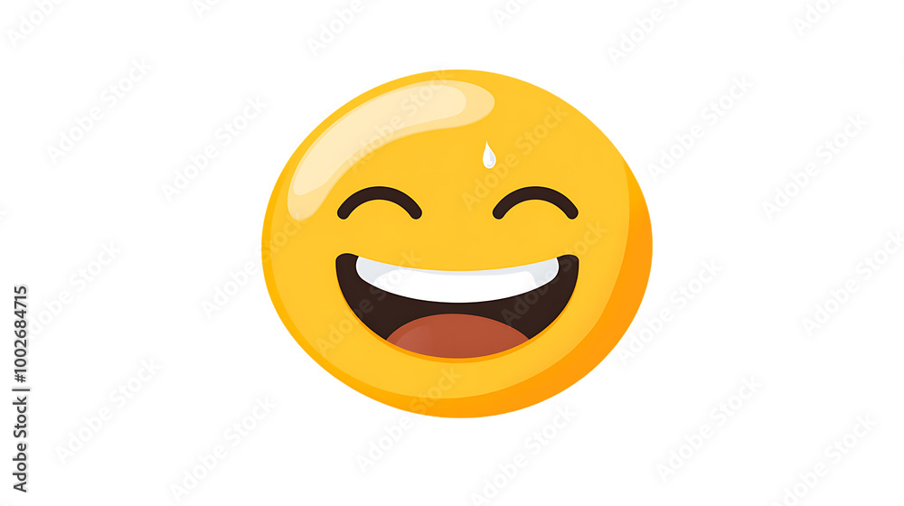 Yellow smiley face emoticon vector illustration for happy emotion Yellow smiley face emoticon vector illustration for happy emotion