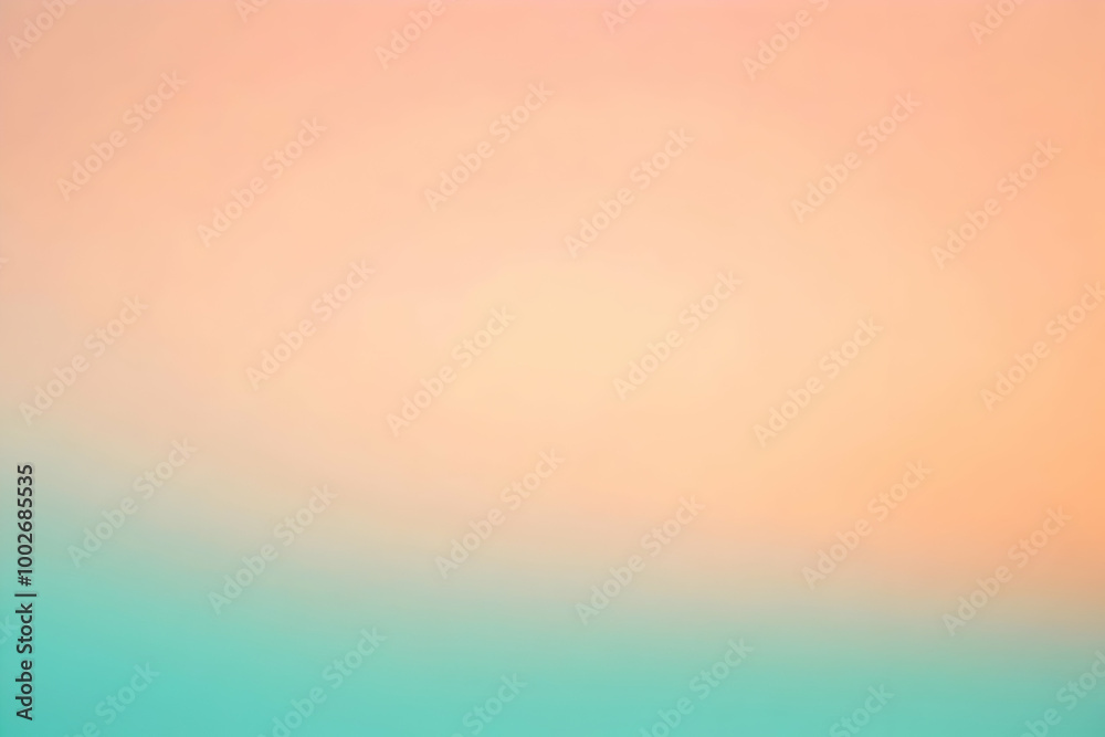 Obraz premium Gradient pastel orange to light teal abstract background