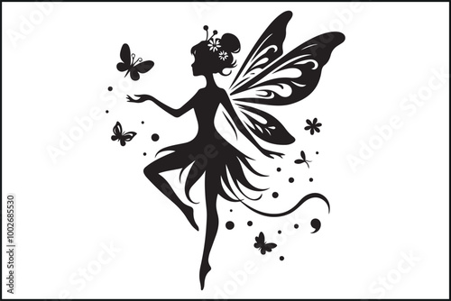 Fairy Silhouettes Magical Vector Poses