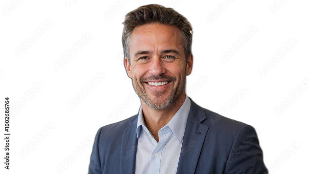 透明な背景にマーケティングCEOが示す、成功への確かなリーダーシップ。生成AI