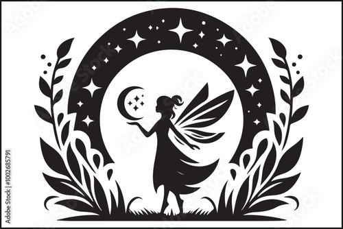 Fairy Silhouettes Magical Vector Poses