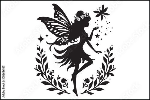 Fairy Silhouettes Magical Vector Poses