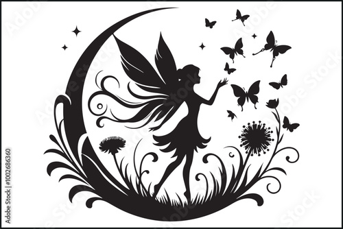 Fairy Silhouettes Magical Vector Poses