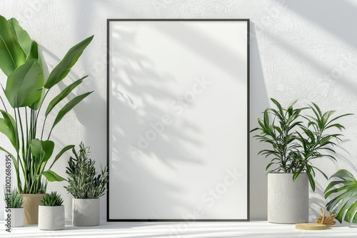 A3 Poster Mockup on White Background created with Generative AI