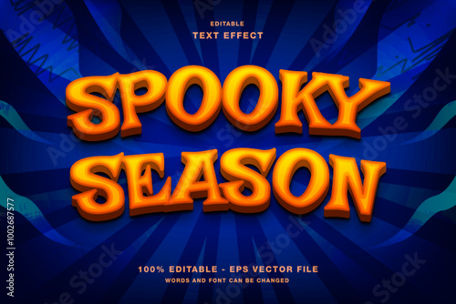 Spooky Season 3d Editable Text Effect Template Style Premium Vector