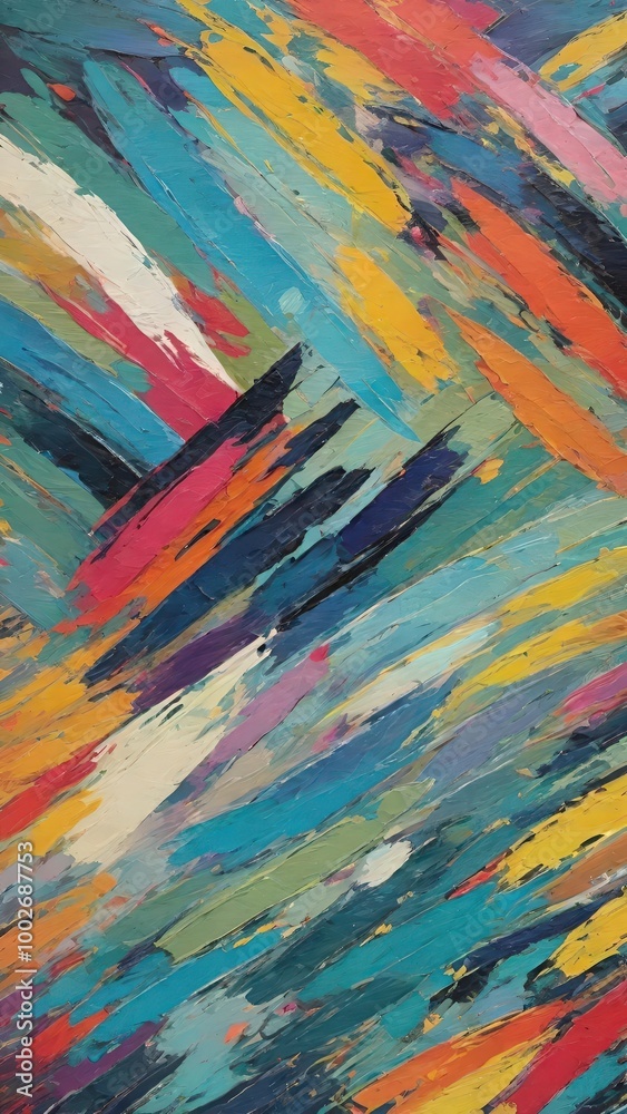 Fototapeta premium 抽象的な模様と魅力的な色彩のアート - 幾何学的・構造的なアート：グラフィックプロジェクト向けのイラスト