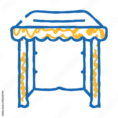 tent from plastic material doodle icon sketch vector. tent from plastic material sign. isolated symbol illustration