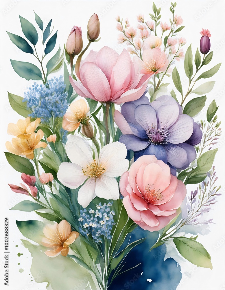 Water Color Flower Background Water Color Flower Background