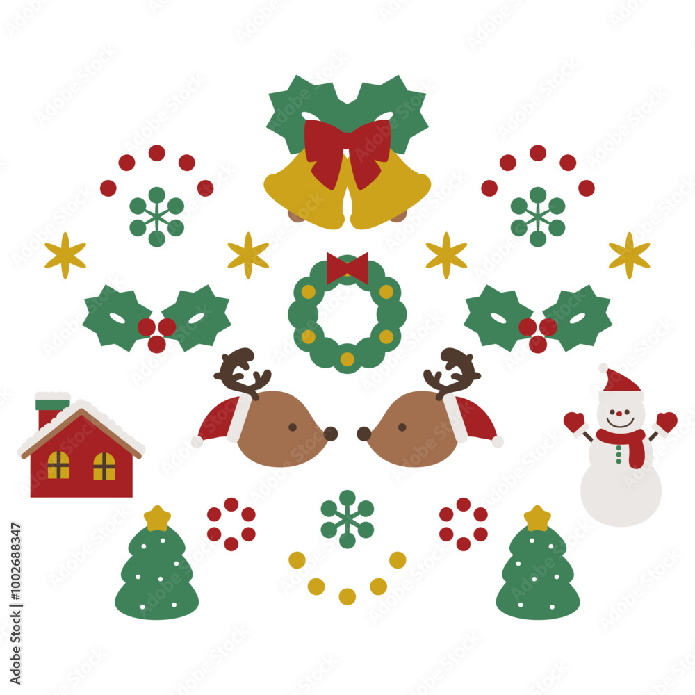 Fototapeta premium かわいいクリスマスのイラスト素材