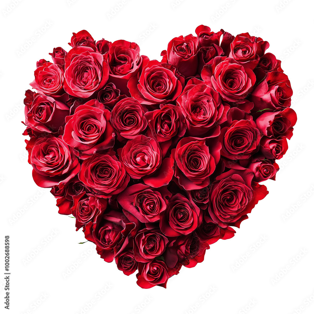 heart made with red roses flowers isolated on transparent or white background heart made with red roses flowers isolated on transparent or white background