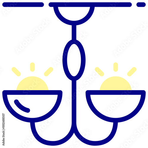ceiling light mixed outline vector icon