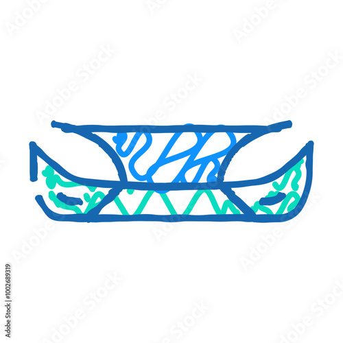 bumper plastic car part doodle icon sketch vector. bumper plastic car part sign. isolated symbol illustration