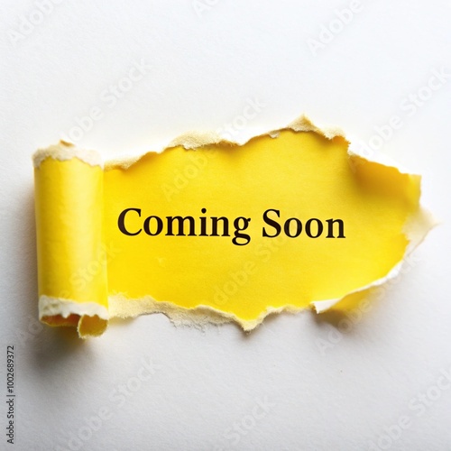 Yellow ripped paper with text 