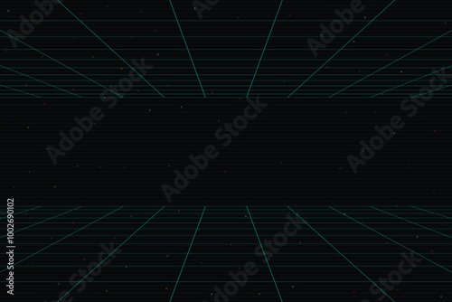 Pixel art background.8 bit game. retro game. for game assets in vector illustrations. Retro Futurism Sci-Fi Background. glowing neon grid. and stars from vintage arcade comp