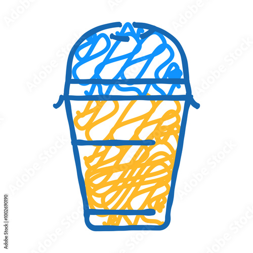 drink plastic cup doodle icon sketch vector. drink plastic cup sign. isolated symbol illustration