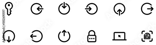 Set of Login & logout icons